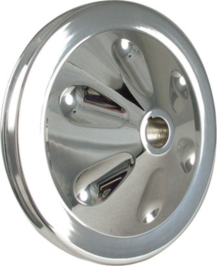 Power Steering Pump Pulley; 4-5/8in. Diameter; Polished; 1-Row; Keyway